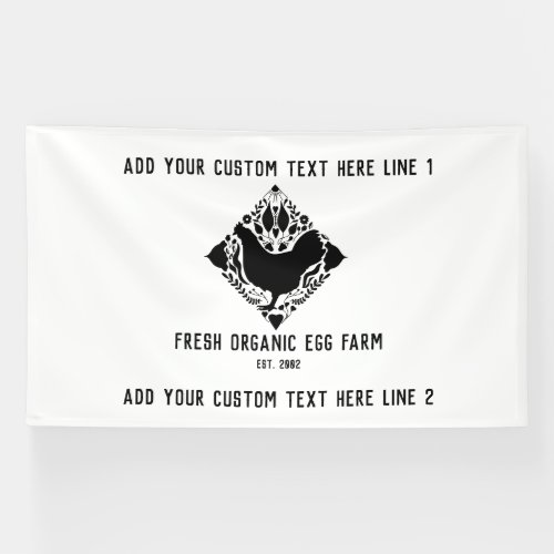 Organic Egg Farm Farmhouse Rustic Chicken  Banner