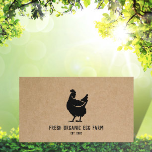 Organic Egg Farm Farmhouse Rustic Chicken Business Card