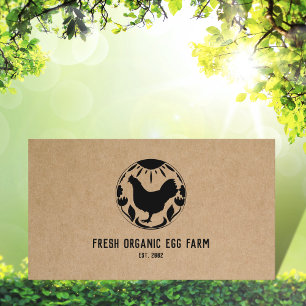 Organic Egg Farm Farmhouse Rustic Chicken Business Card