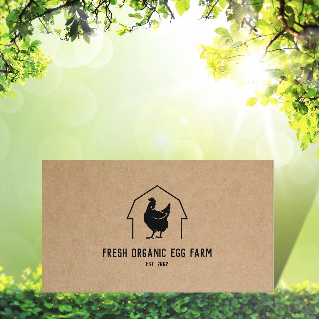 Organic Egg Farm Farmhouse Rustic Chicken  Business Card (Creator Uploaded)
