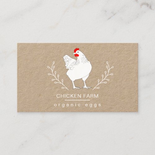 Organic Eggs Chicken Country Hen Farm Vintage  Business Card