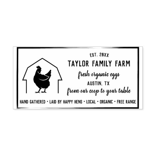 Organic Eggs Family Farm Vintage Rustic Chicken Ru Rubber Stamp