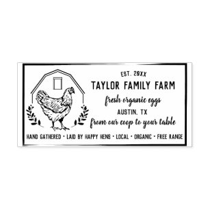 Local Hens Text Egg Stamp