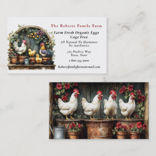 Organic Eggs Farm Chickens    Business Card