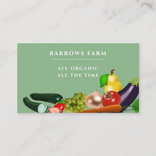 Organic Farm Fresh Picked Veggies Business Card