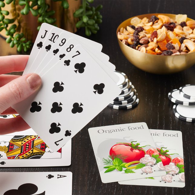 Organic Farm Fresh Vegetables Tomato and Herbs Poker Cards (Creator Uploaded)