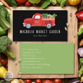 Organic Farm Truck Veggies Chicken Farmers Market Business Card