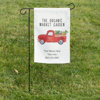 Organic Farm Truck Veggies Chicken Farmers Market Garden Flag
