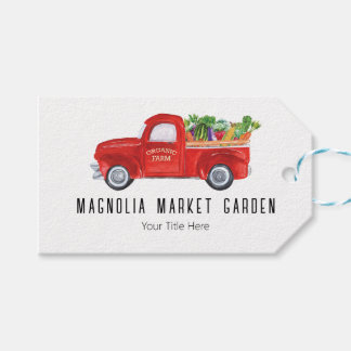 Organic Farm Truck Veggies Chicken Farmers Market Gift Tags