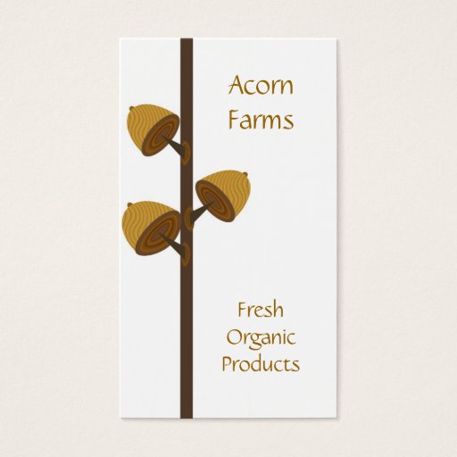 Customizable Organic Farm with Acorn Business Card Templates