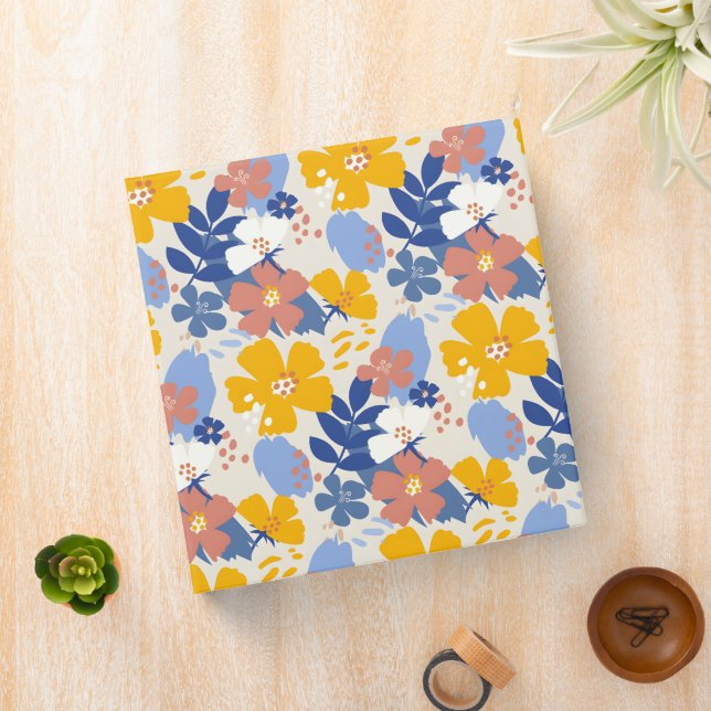 Organic Flat Floral  3 Ring Binder (In Situ)