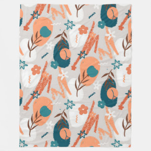 Organic Flat Floral Fleece Blanket