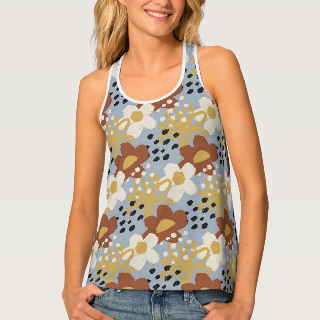 Organic Flat Floral Tank Top (Front)