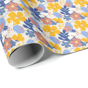 Organic Flat Floral  Wrapping Paper