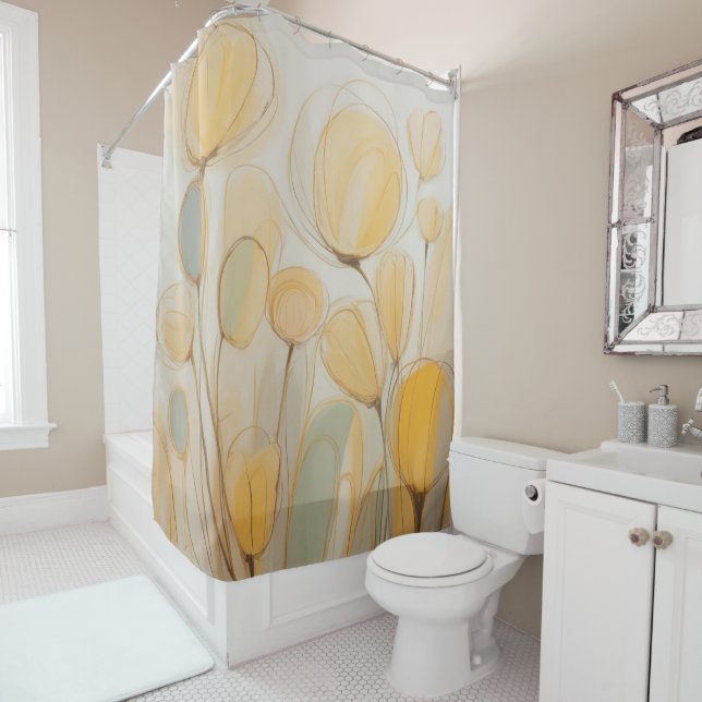 Organic Floral Shower Curtain (In Situ)