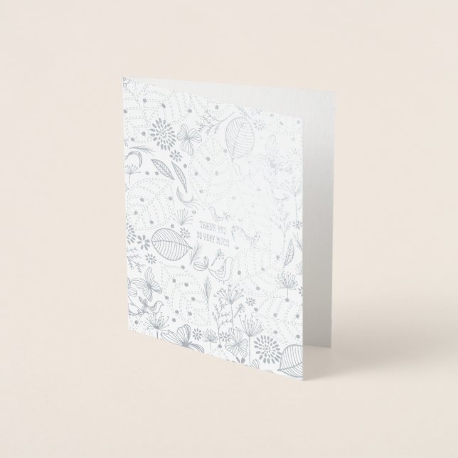 Organic Florals Foil Greeting Card (Front)