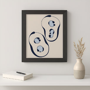 Organic Flow Deep Midnight & Moonlight Framed Art