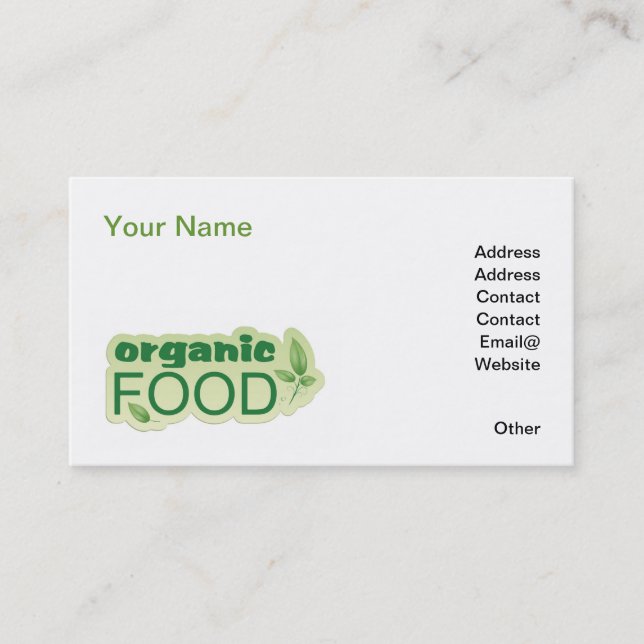 Organic Food Business Card (Front)