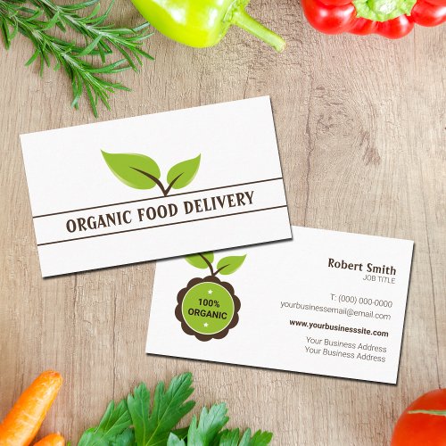 Organic Food Delivery Farm Producer  Business Card