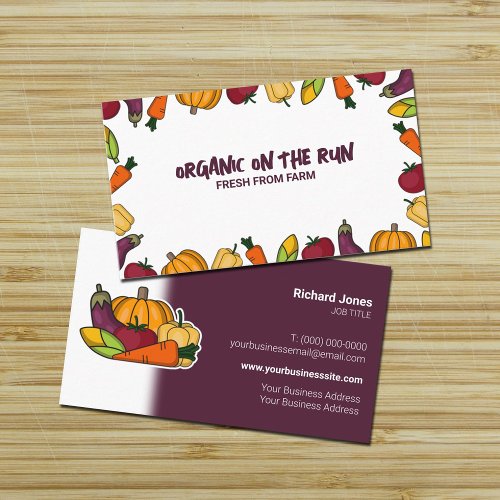 Organic Food Delivery Farm Producer  Business Card