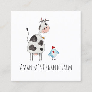 Organic Food Farm Factory Cute Simply Square Business Card