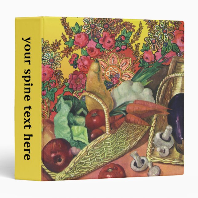 Organic Food, Garden Vegetables, Blooming Flowers Binder (Front/Spine)