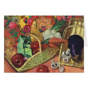 Organic Food, Garden Vegetables, Blooming Flowers Cards
