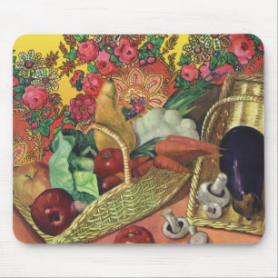 Organic Food, Garden Vegetables, Blooming Flowers Mouse Pad
