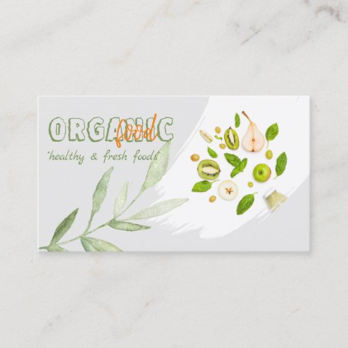 Organic Food Healthy Nutrition Detox Vegan Bakery Business Card