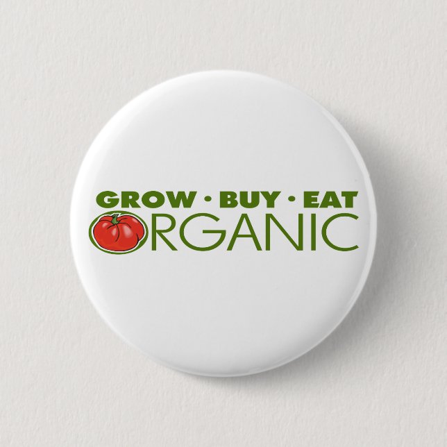 Organic Food Pinback Button (Front)