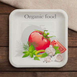 Organic Food Vegetables Paper Plates