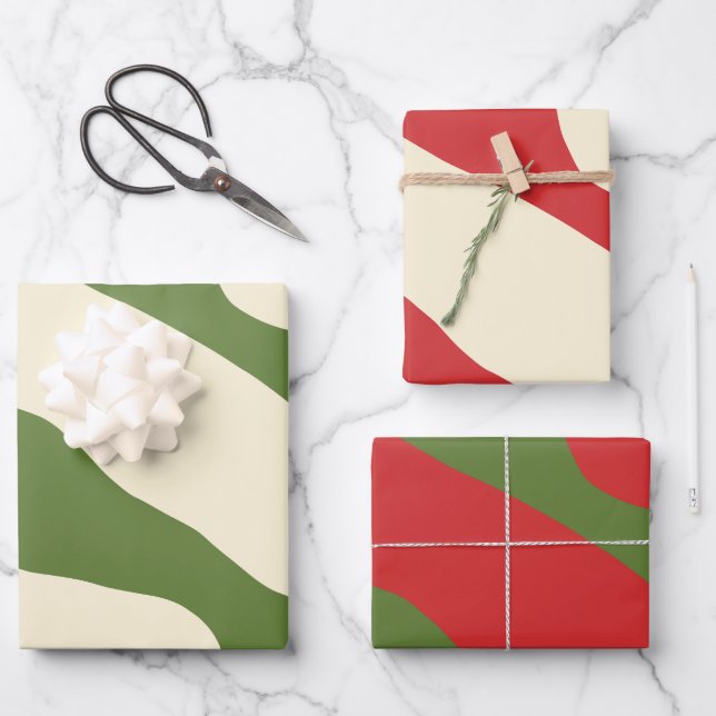 Organic Forms Modern Abstract Minimalist Christmas Wrapping Paper Sheets (Front)