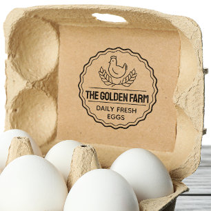 Organic Free-Range Egg Chicken Business Rubber Stamp