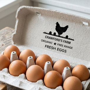 Organic Free Range Fresh Eggs Family Farm Rubber Stamp