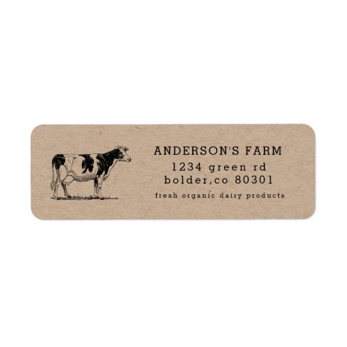 organic fresh creamery dairy return address label