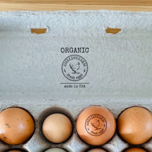 Organic Fresh Eggs Business Logo Custom Rubber Stamp