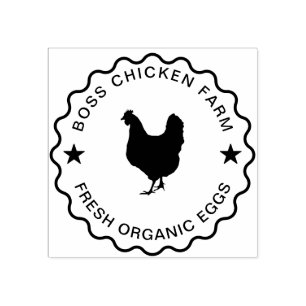 Organic Fresh Eggs Hand Gathered Chicken Farm Rubb Rubber Stamp