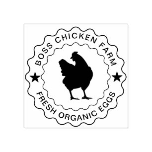Organic Fresh Eggs Hand Gathered Chicken Farm Rubb Rubber Stamp