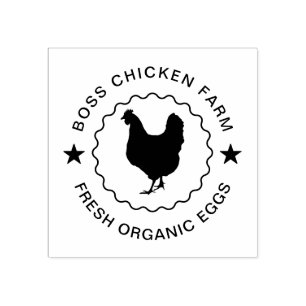 Organic Fresh Eggs Hand Gathered Chicken Farm Rubb Rubber Stamp