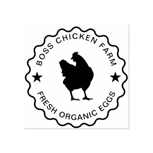 Organic Fresh Eggs Hand Gathered Chicken Farm Rubber Stamp