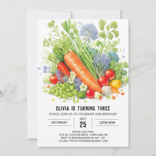Organic Garden Fun Birthday Invitation