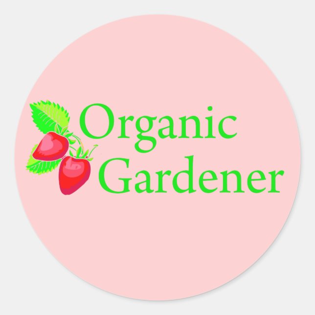 Organic Gardener - Strawberries Classic Round Sticker (Front)