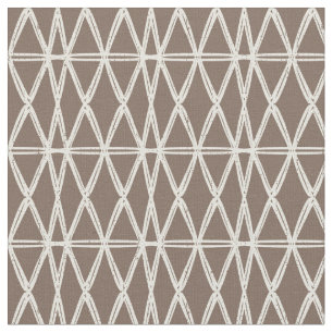 organic geometric retro lattice tile mocha ivory  fabric