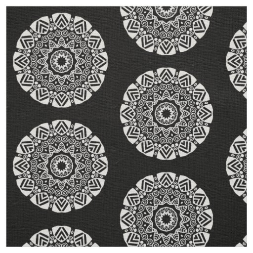 Organic Geometry 024 - White on Black Fabric