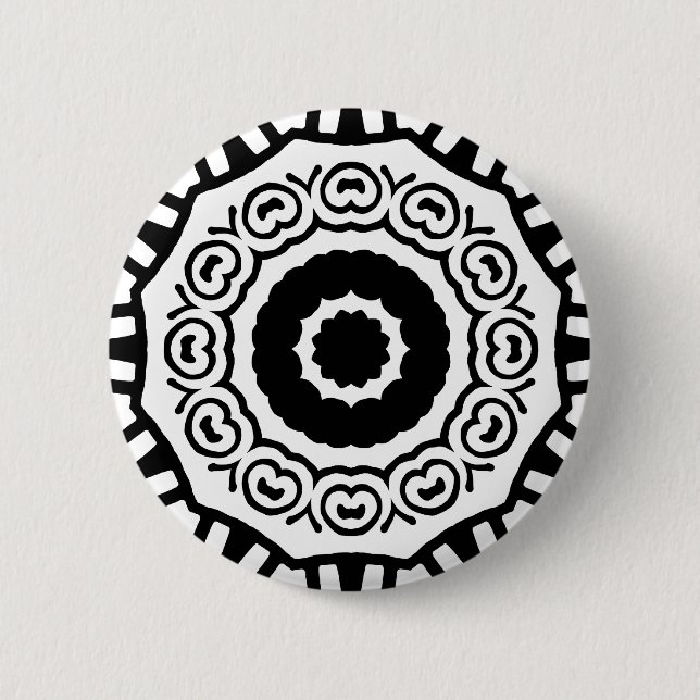 Organic Geometry 04 - Black on White Button (Front)
