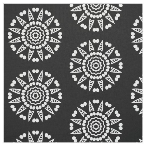 Organic Geometry 08 - White on Black Fabric
