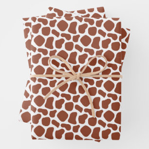 Organic Giraffe Print Seamless Pattern Wrapping Paper Sheets