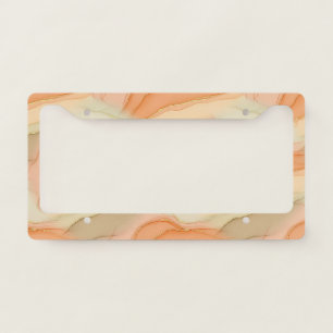 Organic Gold Marble Warm Neutral Abstract License Plate Frame