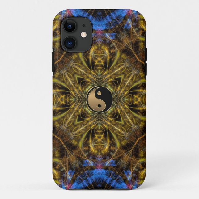 Organic Gold Yin Yang Fractal Art Custom iPhone Case-Mate iPhone Case (Back)