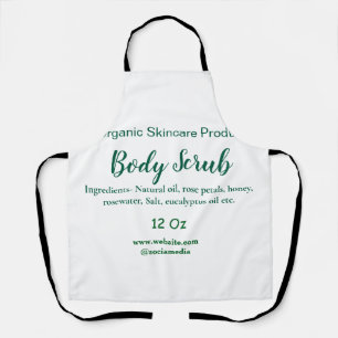 Organic green nature body scrub butter add name in apron